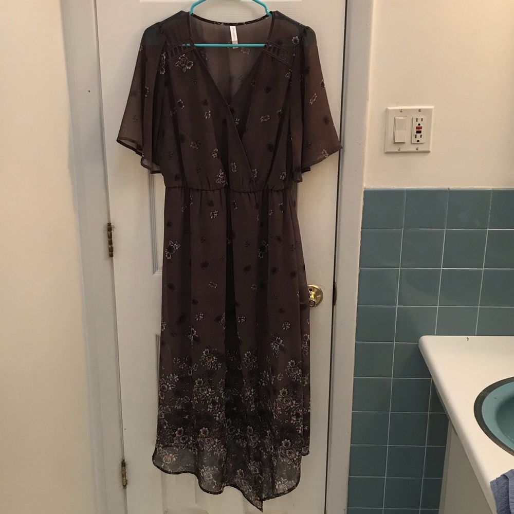 Asymmetrical floral dress